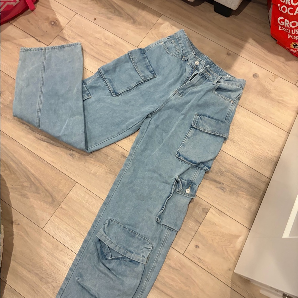 Light Blue Cargo Jeans